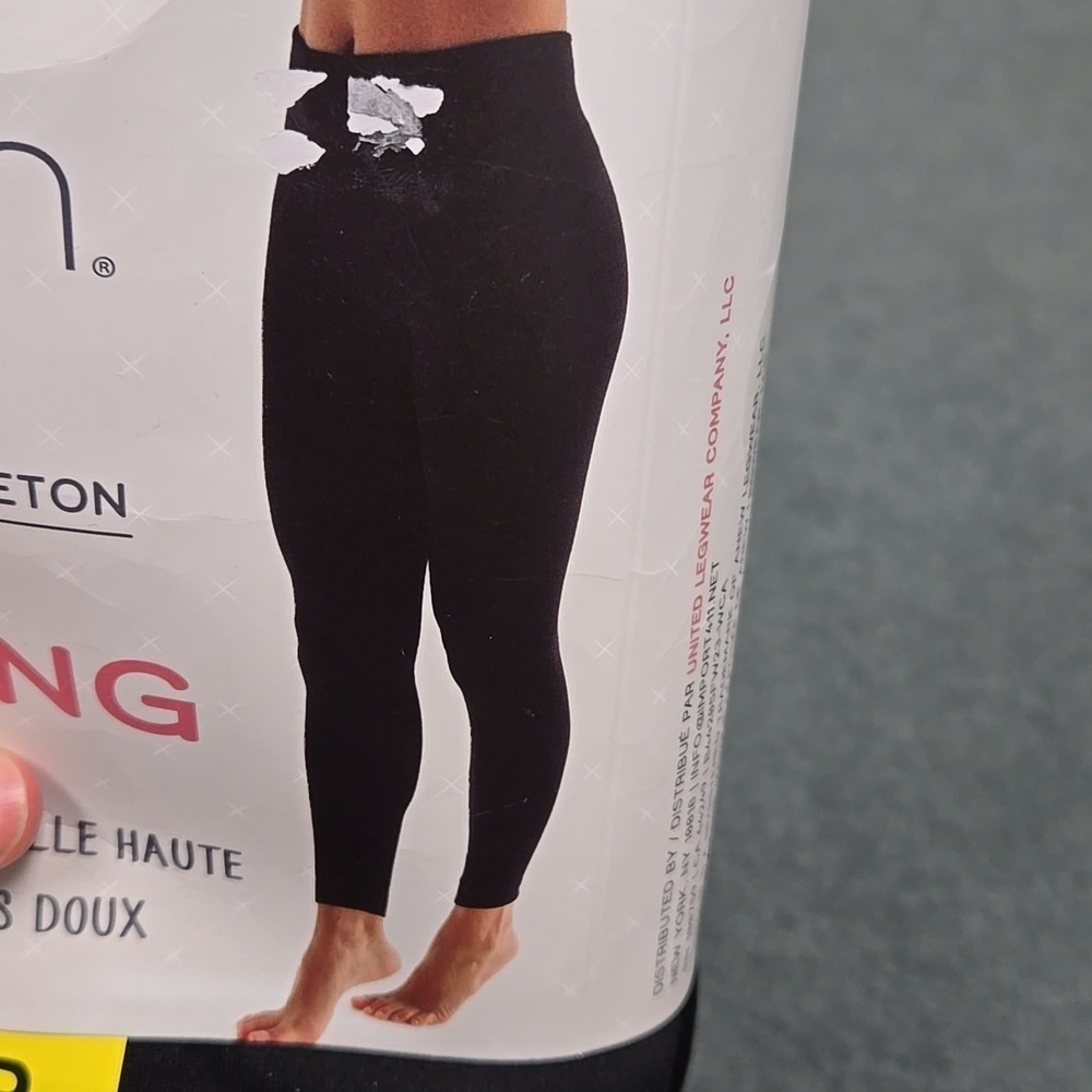 Lemon Size S Black Fleece Lined Seamless High Waisted Leggings